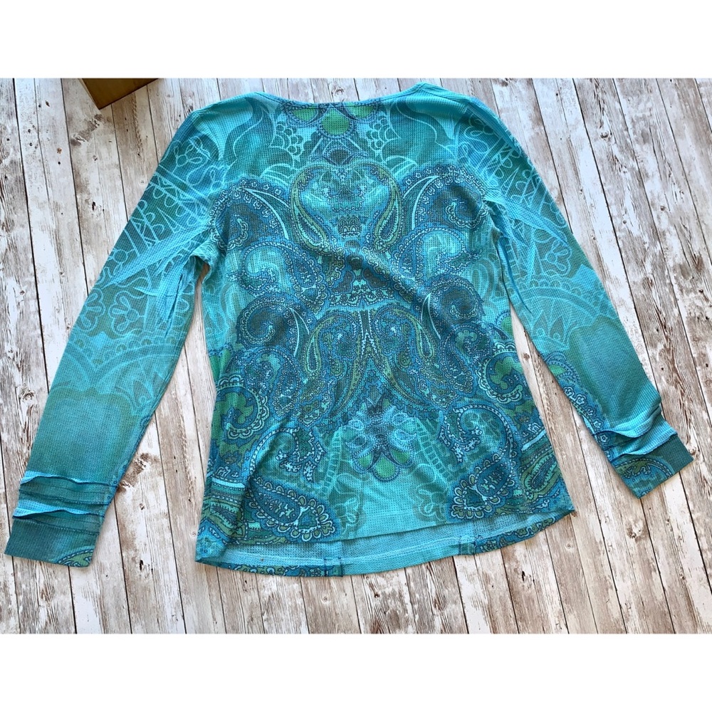 One World long sleeve embellished floral print top - Picture 2 of 4